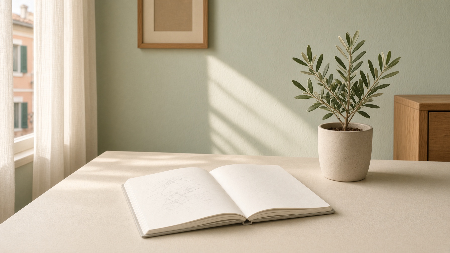 Quaderno alla luce del mattino